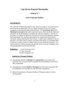 Microsoft Word - Tax Collections Policy Amended Aprildoc