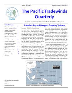 Volume 18, Issue 1  January/February/March 2010 The Pacific Tradewinds  Quarterly 