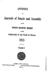 1915 State of the State Address