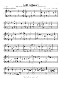 1  Loth to Depart Reflection (harmonic inversion) followed by original Variations Arr. PJP www.pjperry.freeuk.com/