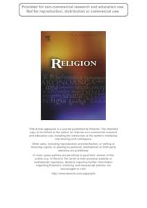 This article appeared in a journal published by Elsevier. The attached copy is furnished to the author for internal non-commercial research and education use, including for instruction at the authors institution and shar