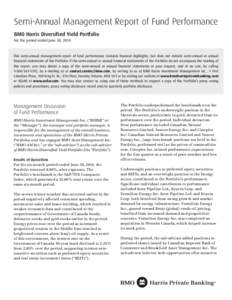 Financial services / Financial risk / Funds / Bank of Montreal / S&P/TSX 60 Index / BMO Harris Bank / Investment management / BMO Nesbitt Burns / International Financial Reporting Standards / Financial economics / Investment / Finance