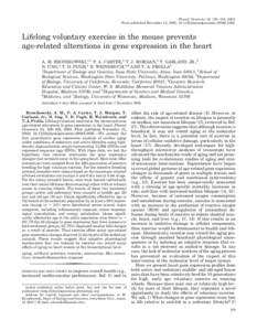 Physiol Genomics 12: 129–138, 2003. First published November 12, 2002; physiolgenomicsLifelong voluntary exercise in the mouse prevents age-related alterations in gene expression in the heart A. M.