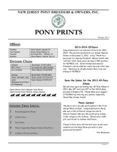 NEW JERSEY PONY BREEDERS & OWNERS, INC.  PONY PRINTS Winter[removed]Officers