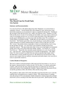 Meter Reader A Weekly Analysis of Oil and Gas Stocks December 30, 2014 Book Review: