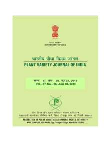 , Vol. - 07, No. – 06, June 03, 2013 GOVERNMENT OF INDIA  ज्येष्ठ