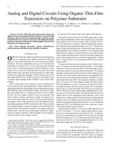 Integrated circuits / Semiconductor devices / Molecular electronics / Organic semiconductors / Transistor / Organic field-effect transistor / Pentacene / Electronic circuit / IC power supply pin / Electronics / Electromagnetism / Chemistry