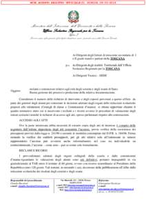 MIUR.AOODRTO.REGISTRO UFFICIALE(U2018  Ministero dell’Istruzione, dell’Università e della Ricerca Ufficio Scolastico Regionale per la Toscana Ufficio I