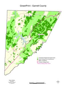 GreenPrint - Garrett County  Upper Potomac Unprotected Targeted Ecological Areas Lands Protected from Development