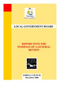 LOCAL GOVERNMENT BOARD  REPORT INTO THE FINDINGS OF A GENERAL REVIEW