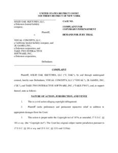 Case 1:16-cvLTS Document 1 FiledPage 1 of 60  UNITED STATES DISTRICT COURT SOUTHERN DISTRICT OF NEW YORK CASE NO.