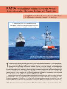 RAMA The Research Moored Array for African– Asian–Australian Monsoon Analysis and Prediction* M. J. McPhaden, G. Meyers, K. Ando, Y. Masumoto, V. S. N. Murty, M. R avichandran, F. Syamsudin, J. Vialard, L. Yu, and W.