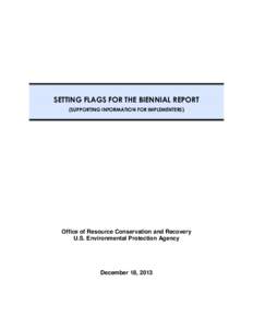 2013 Biennial Report:  Setting Flags for the Biennial Report - Supporting Information for Implementers