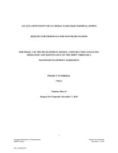 Georgia Department of Transportation / Transportation in Georgia / BeltLine / Transit Planning Board / Atlanta metropolitan area / Request for proposal / Peachtree Station / Transportation in the United States / Georgia / Metropolitan Atlanta Rapid Transit Authority