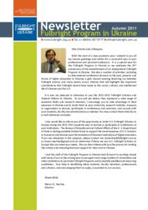 Newsletter Fulbright Program in Ukraine Autumn[removed]www.fulbright.org.ua