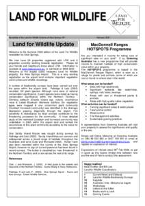 LAND FOR WILDLIFE Newsletter of the Land for Wildlife Scheme of Alice Springs, NT February[removed]Land for Wildlife Update