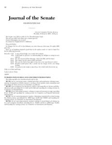 80  JOURNAL OF THE SENATE Journal of the Senate EIGHTEENTH DAY