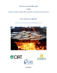 TORTILLAS ON THE ROASTER (TOR) CENTRAL AMERICAN MAIZE-BEAN SYSTEMS AND THE CHANGING CLIMATE FULL TECHNICAL REPORT MAIN AUTHORS: AXEL SCHMIDT, ANTON EITZINGER, KAI SONDER & GUSTAVO SAIN