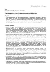 Cabinet Economic Development Committee - Encouraging the uptake of transport biofuels