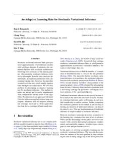 Stochastic optimization / Probability theory / Stochastic approximation / Mathematical optimization / Bayesian inference / Latent Dirichlet allocation / Expectation–maximization algorithm / Variational Bayesian methods / Statistics / Bayesian statistics / Estimation theory