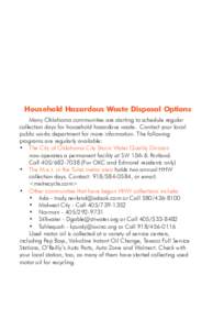 Oklahoma / Waste / Tahlequah / Geography of Oklahoma / Hazardous waste / Household Hazardous Waste