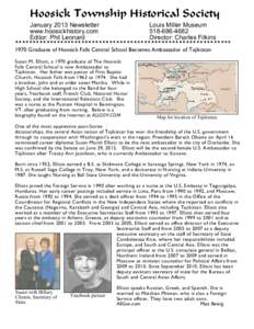 Hoosick Township Historical Society January 2013 Newsletter Louis Miller Museum