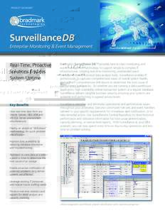 PRODUCT DATASHEET Bradmark’ Surveillance for Databases Surveillance DB  ™