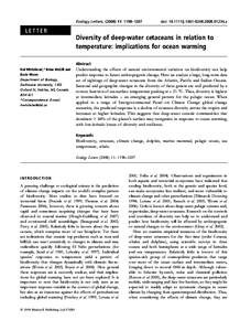 Ecology Letters, (: 1198–1207  doi: j01234.x LETTER