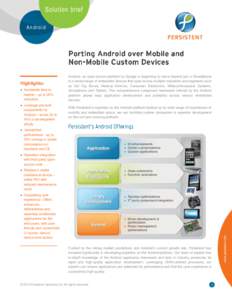 Solution brief brief Android  Accelerate time to market – up to 20%