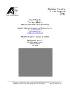 Alabama Touring Artist Program 2013 Study Guide  Dance Africa