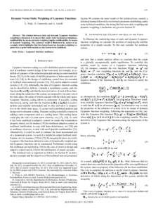 IEEE TRANSACTIONS ON AUTOMATIC CONTROL, VOL. 58, NO. 6, JUNEDynamic Versus Static Weighting of Lyapunov Functions L. Praly, D. Carnevale, and A. Astolfi  Abstract—The relation between static and dynamic Lyapunov