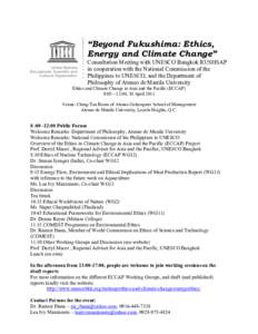    	
   “Beyond Fukushima: Ethics, Energy and Climate Change”