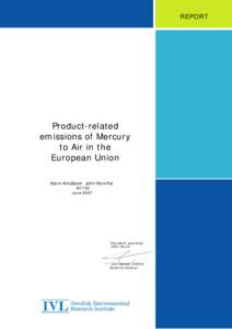 REPORT  Product-related emissions of Mercury to Air in the European Union