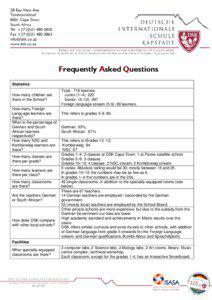 Frequently Asked Questions Statistics How many children are