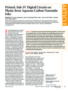 Integrated circuits / Carbon nanotubes / Emerging technologies / Carbon nanotube / Transistor / Printed electronics / CMOS / Polyimide / Field-effect transistor / Electromagnetism / Chemistry / Electronic engineering