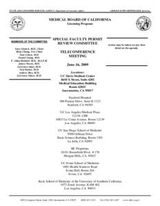 STATE AND CONSUMER SERVICES AGENCY- Department of Consumer Affairs  ARNOLD SCHWARZENEGGER, Governor MEDICAL BOARD OF CALIFORNIA Licensing Program