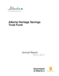 Alberta Heritage Savings Trust Fund[removed]Annual Report