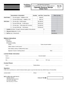 TC-79, Order Form for Utah Cigarette Stamps