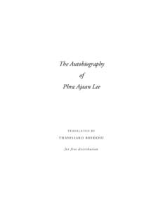 The Autobiography of Phra Ajaan Lee TRANSLATED BY