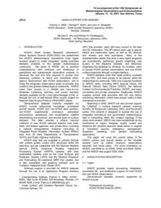 To be presented at the 14th Symposium on Meteorological Observations and Instrumentation January[removed], 2007, San Antonio, Texas JP2.5  MADIS SUPPORT FOR URBANET