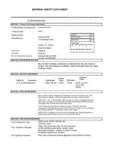 MATERIAL SAFETY DATA SHEET  p-Dichlorobenzene SECTION 1 . Product and Company Idenfication  Product Name and Synonym: