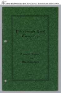 1920, 1920 Folder 8 CONSOL Energy Inc. Mine Maps and Records Collection, [removed], AIS[removed], Archives Service Center, University of Pittsburgh 1920, 1920 Folder 8