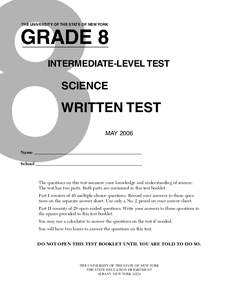 8  THE UNIVERSITY OF THE STATE OF NEW YORK GRADE 8 INTERMEDIATE-LEVEL TEST