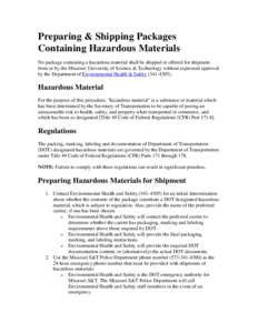 Chemical safety / Occupational safety and health / Dangerous goods / Safety / Hazardous materials / Environment /  health and safety / Environmental health / Hazardous Materials Transportation Act / Right to know