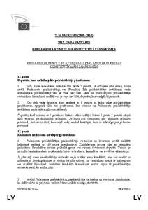 7. SASAUKUMS (2009–[removed]GADA JANVĀRIS PARLAMENTA KOMITEJU KONSTITUTĪVĀS SANĀKSMES REGLAMENTA PANTI, KAS ATTIECAS UZ PARLAMENTA KOMITEJU KONSTITUTĪVAJĀM SANĀKSMĒM