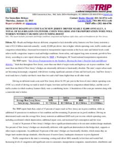 Traffic congestion / New Jersey / Road traffic safety / Traffic collision / Road / Louisiana Department of Transportation and Development / Congestion pricing / Transport / Land transport / Road transport