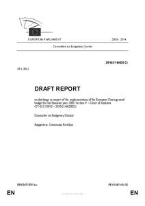 [removed]EUROPEAN PARLIAMENT Committee on Budgetary Control[removed]DEC)