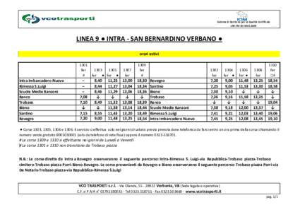 LINEA 9 VERBANIA-S.BERNARDINO VERBANO