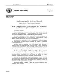 United Nations  A/RES[removed]General Assembly Fifty-sixth session