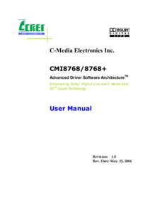 Microsoft Word - C-Media CMI8768_8768+ Xear 3D Driver User Manual Rev. 1.0.K